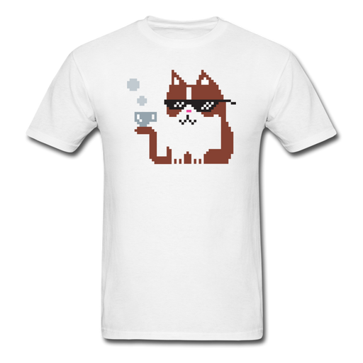 8 Bit Cat Unisex Classic T-Shirt - white / S
