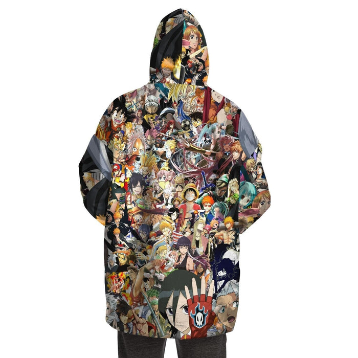 Anime Collage All Over Print Snug Hoodie - ONSIZE