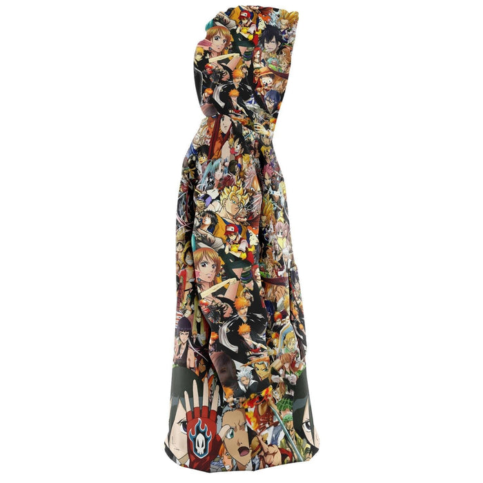 Anime Collage All Over Print Snug Hoodie - ONSIZE