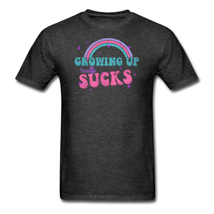 Growing Up Really Sucks Unisex Classic T-Shirt - heather black / S