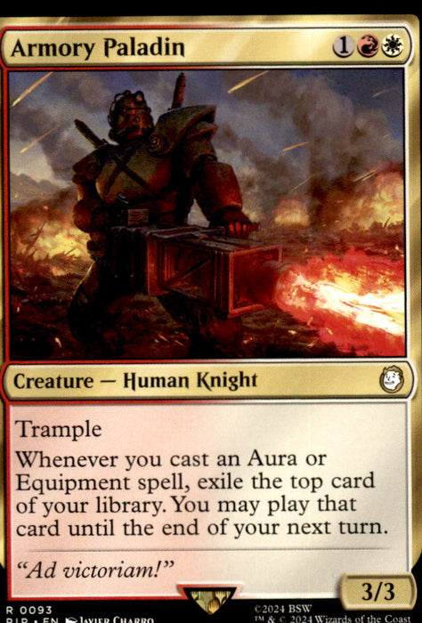 Armory Paladin 93 Rare Universes Beyond: Fallout Magic: The Gathering Near Mint