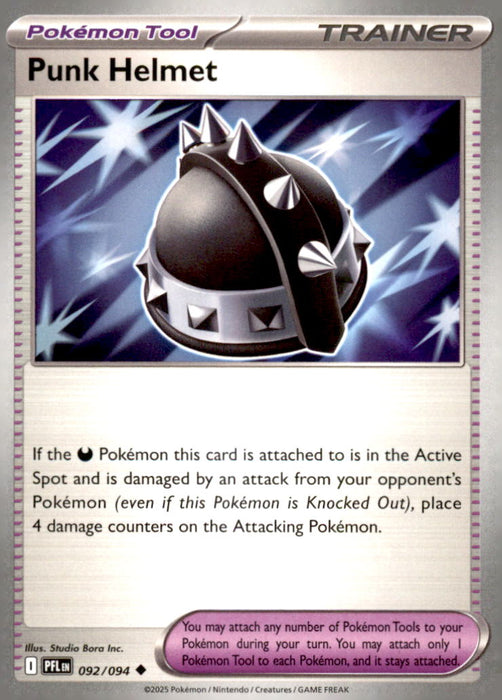 Punk Helmet 092/094 Uncommon Phantasmal Flames Pokemon Near Mint