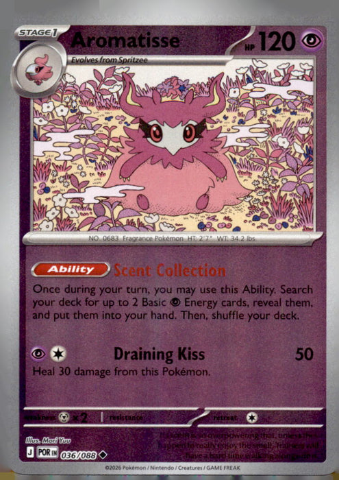 Aromatisse 036/088 Uncommon Perfect Order Pokemon Reverse Holo Near Mint