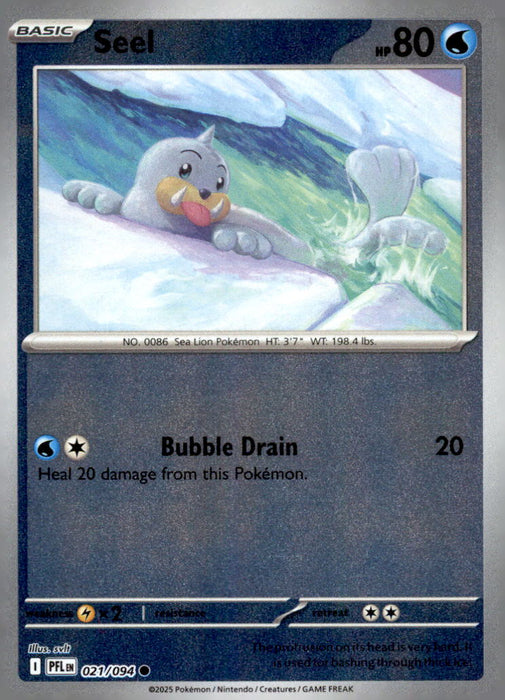 Seel 021/094 Common Phantasmal Flames Pokemon Reverse Holo Near Mint