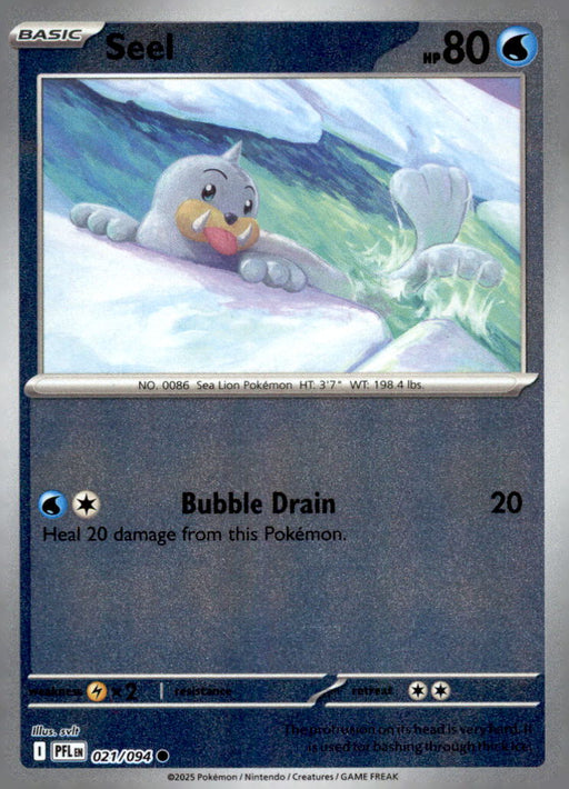 Seel 021/094 Common Phantasmal Flames Pokemon Reverse Holo Near Mint