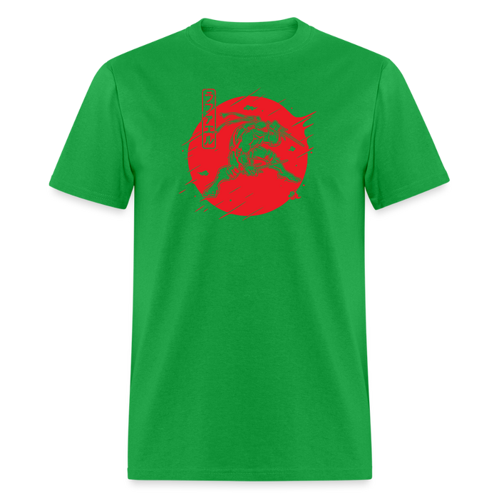 Red Warrior Turtle Unisex T-Shirt - bright green