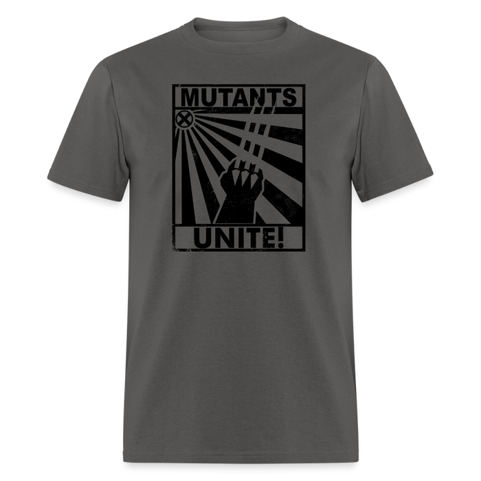 Mutants Unite Unisex T-Shirt - charcoal