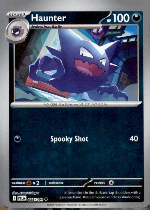 Haunter 055/094 Uncommon Phantasmal Flames Pokemon Reverse Holo Near Mint