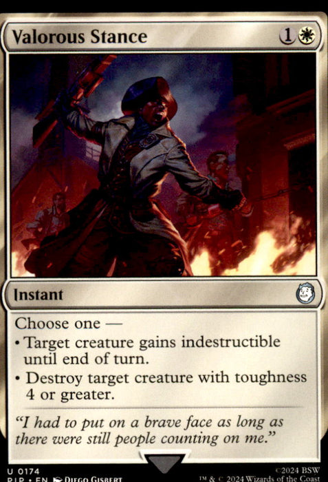 Valorous Stance 174 Uncommon Universes Beyond: Fallout Magic: The Gathering NM