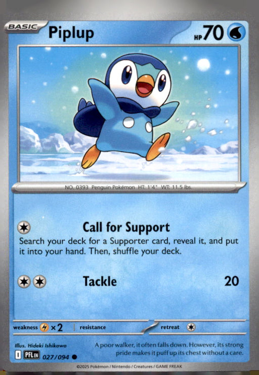 Piplup 027/094 Common Phantasmal Flames Pokemon Near Mint