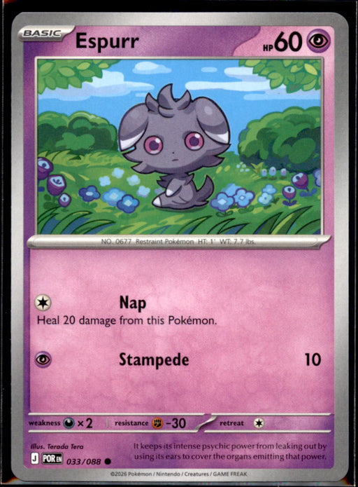 Espurr 033/088 Common Perfect Order Pokemon Near Mint