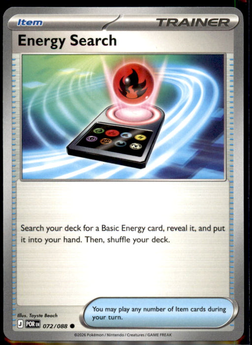 Energy Search 072/088 Common Perfect Order Pokemon Near Mint
