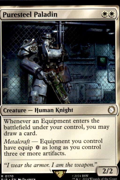Puresteel Paladin 170 Rare Universes Beyond: Fallout Magic: The Gathering NM