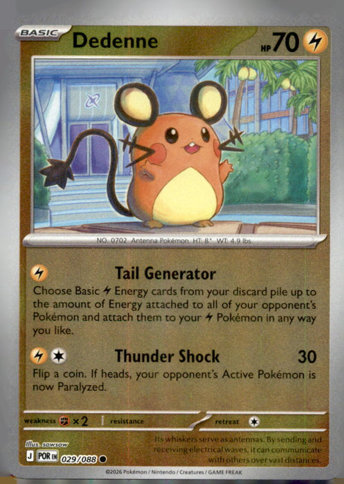 Dedenne 029/088 Common Perfect Order Pokemon Reverse Holo Near Mint