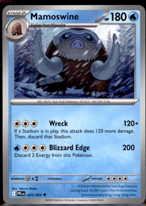 Mamoswine 025/094 Uncommon Phantasmal Flames Pokemon Near Mint