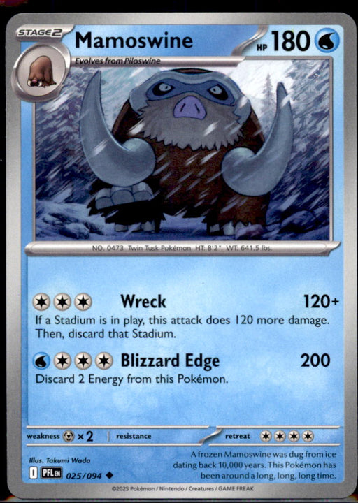 Mamoswine 025/094 Uncommon Phantasmal Flames Pokemon Near Mint