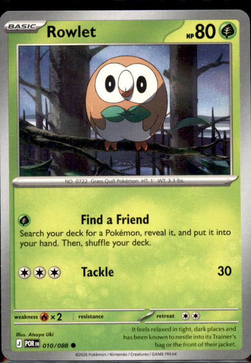 Rowlet 010/088 Common Perfect Order Pokemon Near Mint