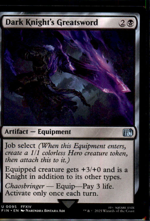 Dark Knight's Greatsword 95 Uncommon FINAL FANTASY Magic: The Gathering NM