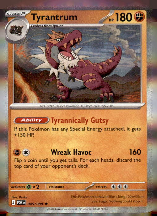 Tyrantrum 045/088 Holo Rare Perfect Order Pokemon Holo Near Mint