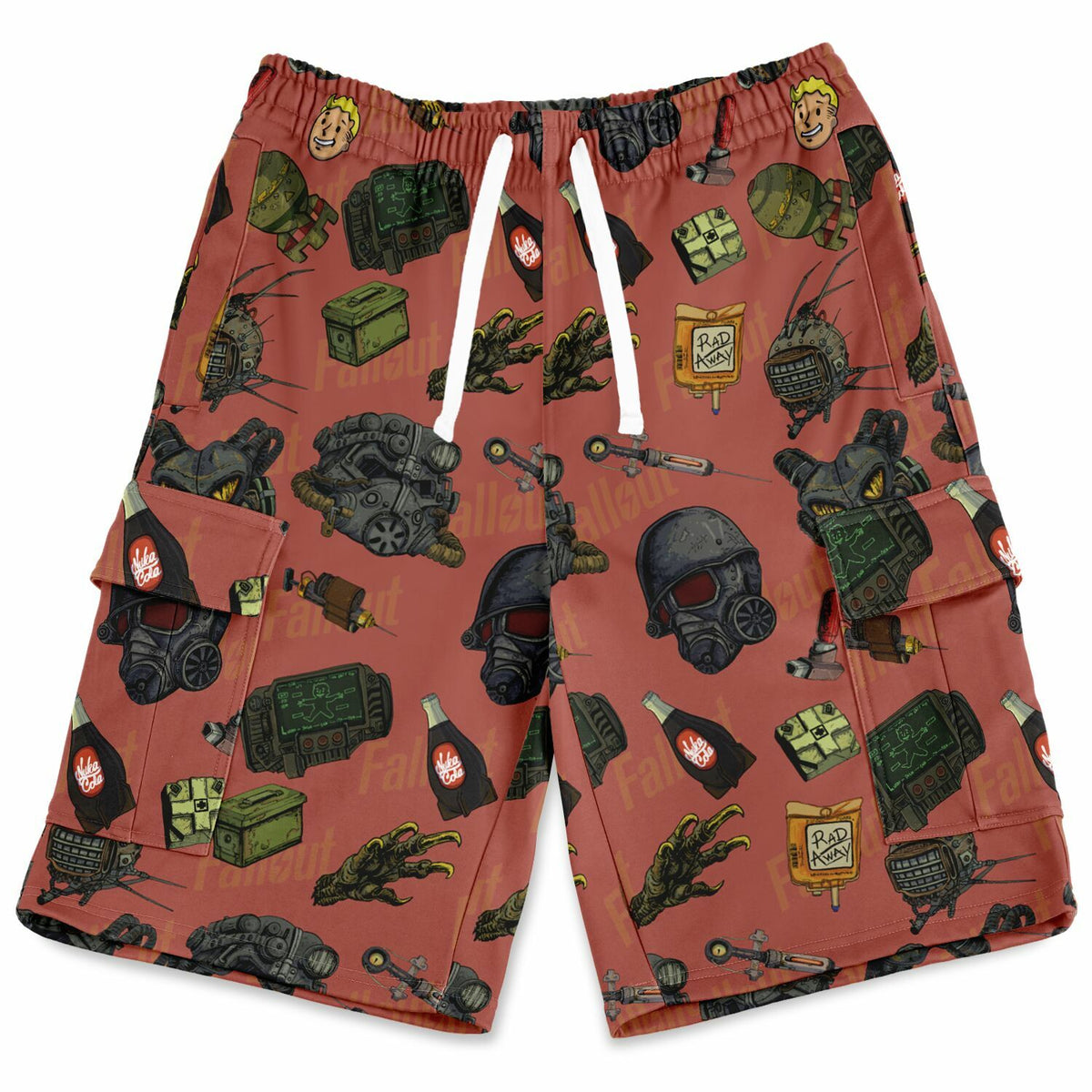 Fallout Pattern Heavyweight Cargo Shorts - AOP — Nurdtyme LLC