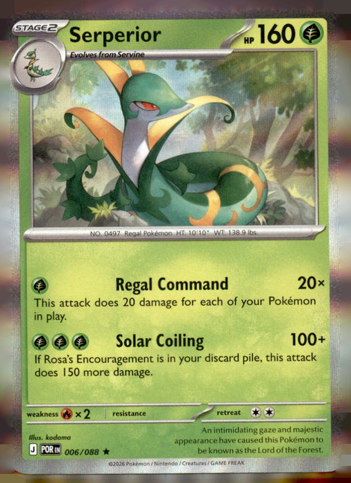 Serperior 006/088 Rare Perfect Order Pokemon Holo Near Mint