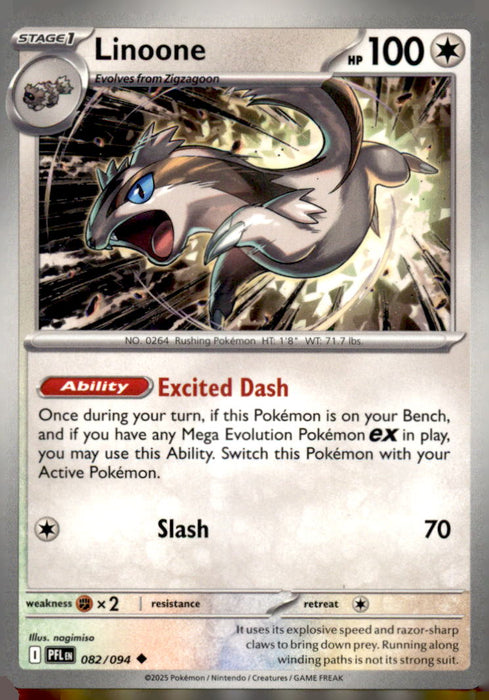 Linoone 082/094 Uncommon Phantasmal Flames Pokemon Near Mint