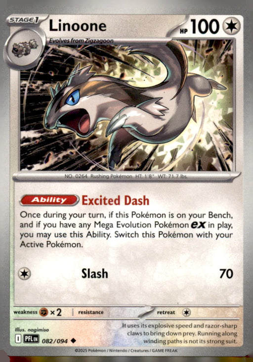 Linoone 082/094 Uncommon Phantasmal Flames Pokemon Near Mint