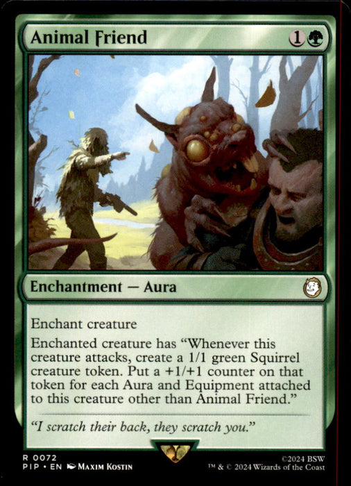 Animal Friend 72 Rare Universes Beyond: Fallout Magic: The Gathering Near Mint