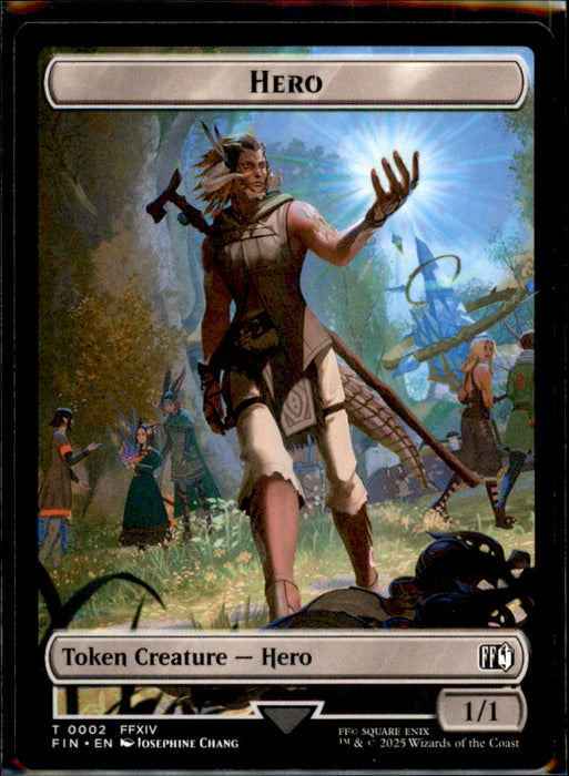 Hero (0002) // Wizard (0014) Double-Sided Token 2 // 14 FINAL FANTASY MTG NM