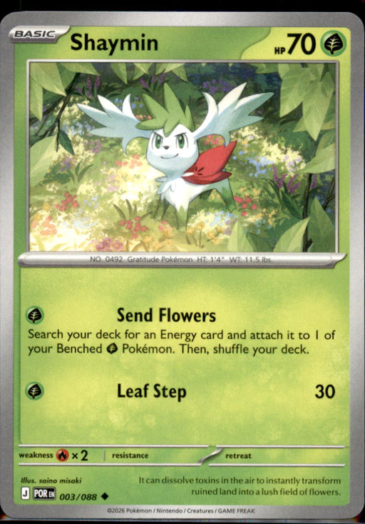 Shaymin 003/088 Uncommon Perfect Order Pokemon Near Mint