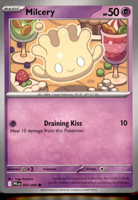 Milcery 043/094 Common Phantasmal Flames Pokemon Near Mint