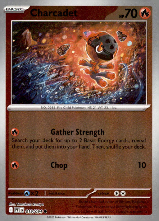 Charcadet 019/094 Common Phantasmal Flames Pokemon Reverse Holo Near Mint