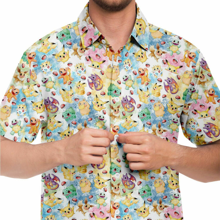 pokemon dress shirts Pokemon Short Sleeve Button Down Shirt