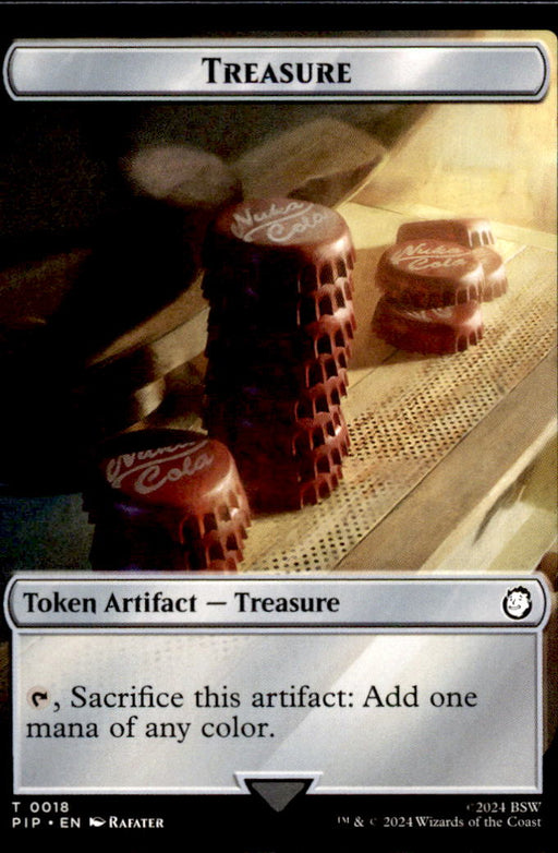 Treasure (0018) // Soldier (0010) Double-Sided Token 18 // 10 Universes Beyond: Fallout Magic: The Gathering NM