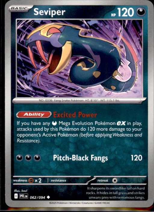 Seviper 062/094 Uncommon Phantasmal Flames Pokemon Near Mint