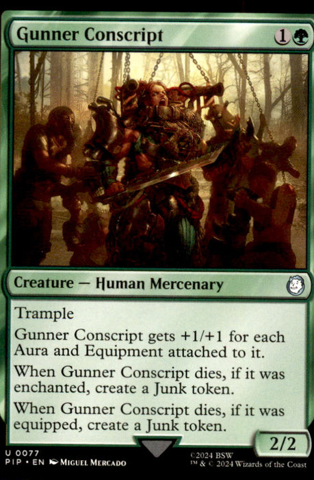 Gunner Conscript 77 Uncommon Universes Beyond: Fallout Magic: The Gathering NM