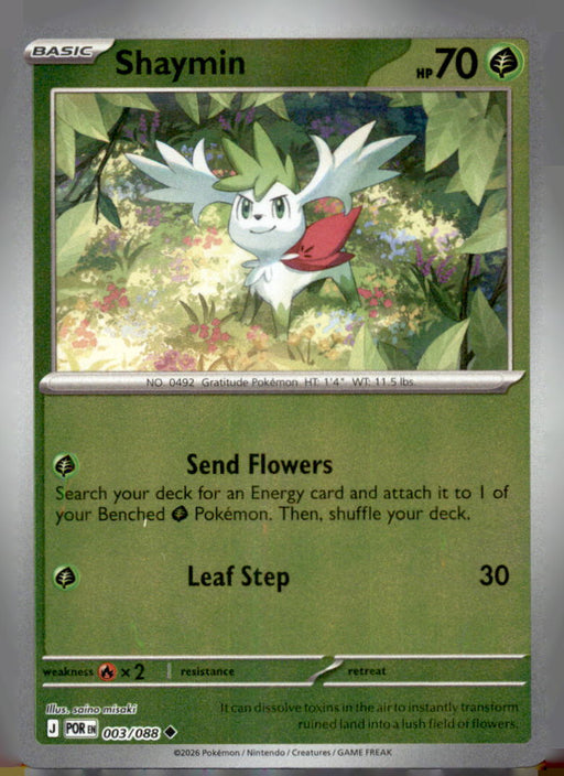 Shaymin 003/088 Uncommon Perfect Order Pokemon Reverse Holo Near Mint
