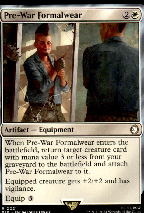 Pre-War Formalwear 21 Rare Universes Beyond: Fallout Magic: The Gathering NM