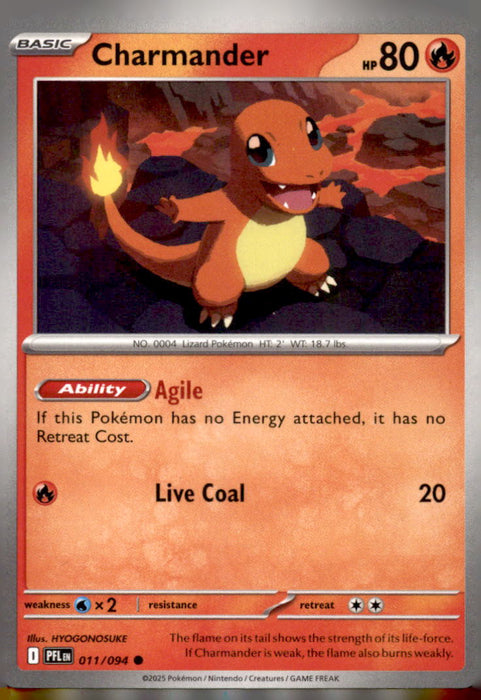 Charmander 011/094 Common Phantasmal Flames Pokemon Near Mint