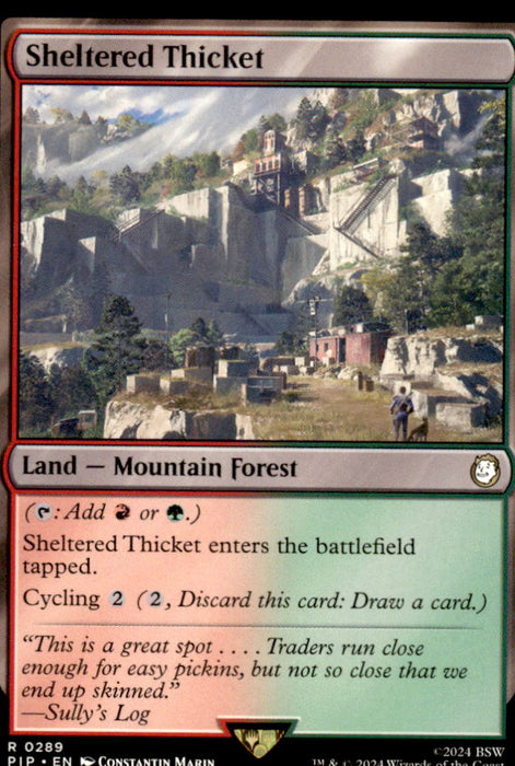 Sheltered Thicket 289 Rare Universes Beyond: Fallout Magic: The Gathering NM