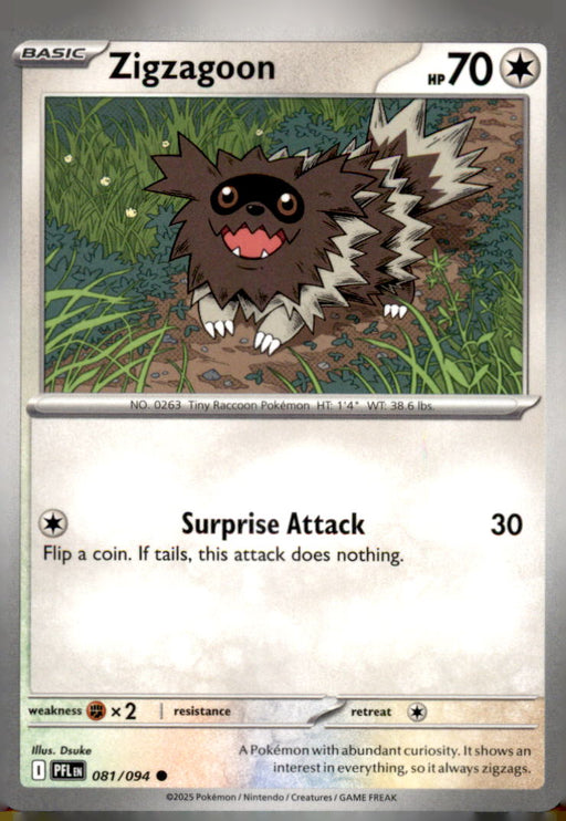 Zigzagoon 081/094 Common Phantasmal Flames Pokemon Near Mint