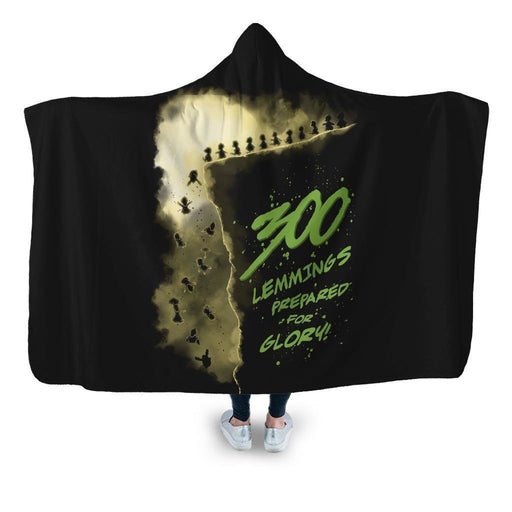 300 Lemmings Hooded Blanket - Adult / Premium Sherpa