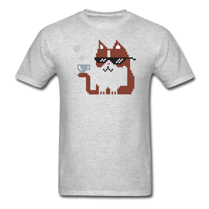 8 Bit Cat Unisex Classic T-Shirt - heather gray / S
