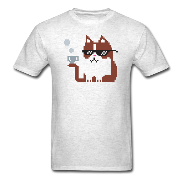 8 Bit Cat Unisex Classic T-Shirt - light heather gray / S