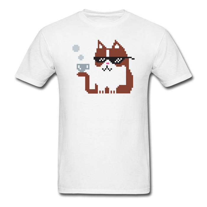 8 Bit Cat Unisex Classic T-Shirt - white / S