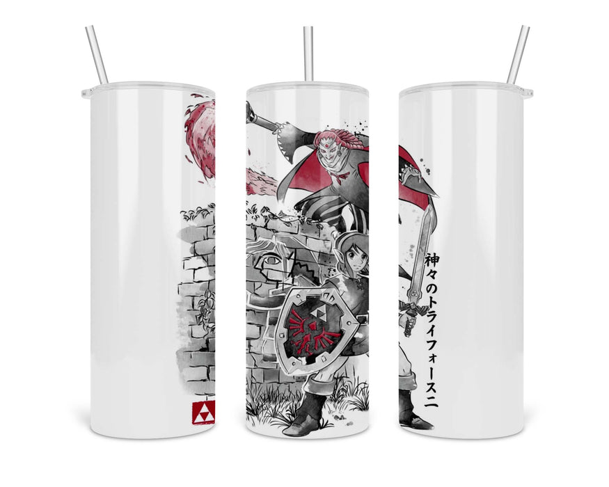A Link Between Worlds Sumi E Double Insulated Stainless Steel Tumbler
