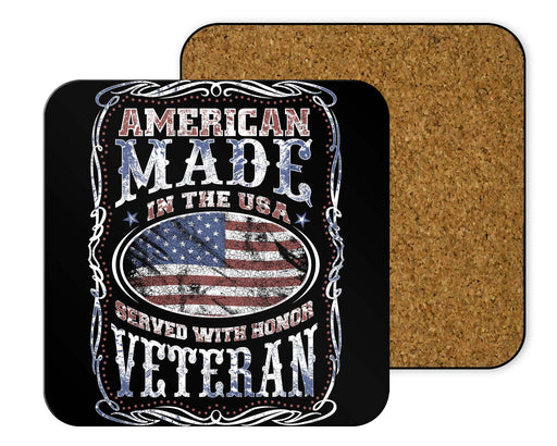 American Made In The Usa Served With Honor Veteran Coasters