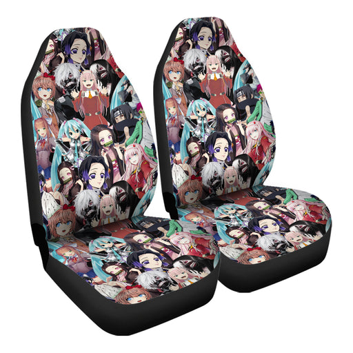 Anime Collage Pattern Car Seat Covers - One size