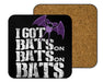 Bats On Print Black Coasters
