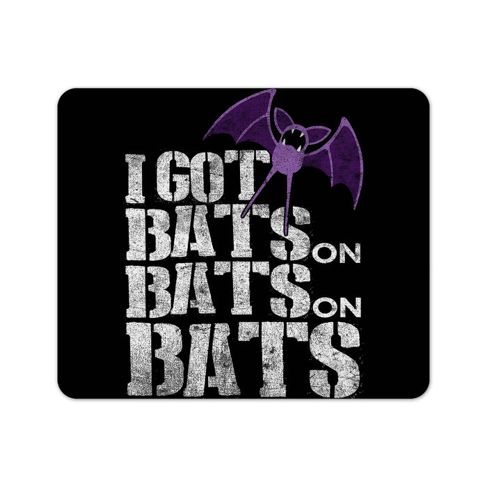 Bats On Print Black Mouse Pad